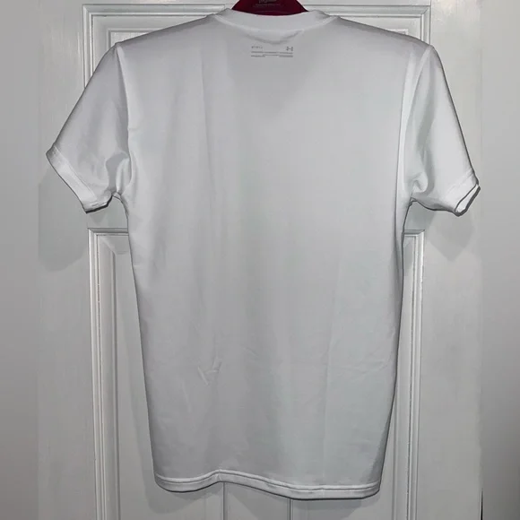 NWT Under Armour Men's V-neck Compression Short-sleeve T-shirt, White, Size L - Picture 7 of 13
